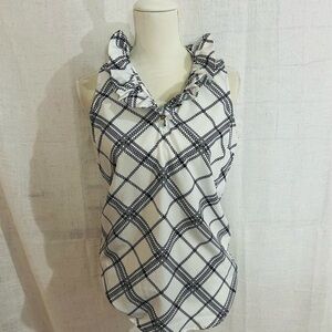 Mud Pie Black and White Geometric Blouse